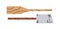 Foam sponge paint brush with handle and wood spatula for painting, drawing. Art supplies, artists tools, stationery