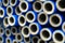 Foamed polyethylene pipe insulation. Trade in fittings for the installation of pipelines. Lots of amenities. Selective focus