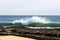 Foaming white backwash at Ocean Beach Bunbury, Western Australia.