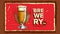 Foamy Beer Glass Brewery Advertising Banner Vector