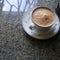 Foamy Coffee on stone floor