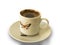 Foamy Turkish Coffee Cup With Butterfly Pattern