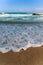 Foamy water on beach