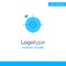 Focus, Board, Dart, Arrow, Target Blue Solid Logo Template. Place for Tagline