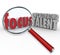 Focus on Cultivating Talent Words Magnifying Glass Finding Employees