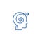 Focus decision head line icon concept. Focus decision head flat  vector symbol, sign, outline illustration.