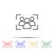 focus group multi color style icon. Simple thin line, outline vector of web icons for ui and ux, website or mobile application