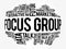 Focus Group word cloud collage, business concept background