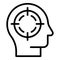 Focus head icon outline vector. Centric mind