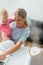 Focus of humidifier with mother holding