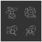 Focus mind chalk icons set