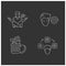 Focus mind chalk icons set