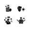 Focus mind glyph icons set