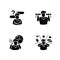 Focus mind glyph icons set