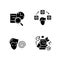 Focus mind glyph icons set