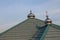 Focus photo of shiny iron domes of mosques in Muslim countries of Asia and the Middle East