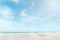 Focus Sand floor over blur summer beach sea background concept f