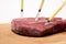 Focus of syringes in raw meat