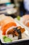 Focus on Unagi or Freshwater Eel Nigiri Sushi