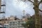 Focus on a very large catholic cross in Saint-Etienne