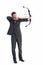 Focused businessman shooting a bow and arrow