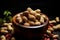 Focused flavors Dark background accentuates peanuts in a captivating, selective focus shot