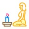focused meditation color icon vector illustration