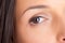 Focused on perfection - cosmetics. Closeup beauty shot of a womans face.