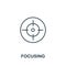 Focusing icon. Line style symbol from productivity icon collection. Focusing creative element for logo, infographic, ux
