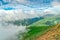 The fog advances over the meadows of the Pyrenees