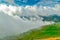 The fog advances over the meadows of the Pyrenees