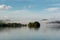 Fog around the mountain and Early morning light at lake pleasant