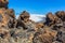 Fog Bank Behind Volcanic Rocks