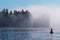 Fog bank shrouds island on BC Pacific Coast