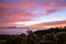 Fog blanketing the landscape at sunrise in Laguna Beach, California