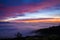 Fog blanketing the landscape at sunrise in Laguna Beach, California