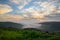 Fog blanketing the landscape at sunrise in Laguna Beach, California