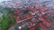 Fog Centrum Old Town Elk Stare Miasto Kamienice Aerial View Poland