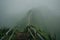 Fog covering Stairway to Heaven in Oahu island Hawaii