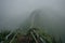 Fog covering Stairway to Heaven in Oahu island Hawaii