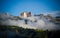 Fog in Dolomites mountains, Italy