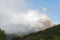 Fog Fitz Roy path rises, el Chalten, patagonia