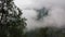 Fog mist clouds rain cover the mountains landscape Utladalen Norway
