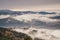 Fog moves through the murg valley on a winter day