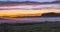 Fog moving across the fields in tve evening light