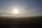 Fog over meadows at the lowest polder in the Netherlands Zuidplaspolder