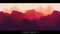 Fog over mountains. Vector landscape panorama. Abstract red gradient eroded terrain. Worlds beyond.