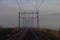 Fog over railroad track at the lowest polder in the Netherlands Zuidplaspolder between Gouda and Rotterdam