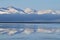 Fog over Son-Kul mountain lake early in the morning,central Tien Shan.Name translation is `the last lake`, Kyrgyzstan,Central Asi