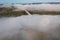 Fogbow or White Rainbow in Fog at Sunrise - New River Gorge Bridge - West Virginia